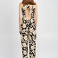 FLORAL HALTERNECK JUMPSUIT WITH OPEN BACK