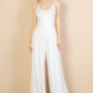 Button Front Wide Leg Jumpsuit