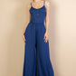 Button Front Wide Leg Jumpsuit
