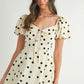 MABLE Polka Dot Puff Sleeve Midi Dress