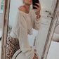 Knitted solid top neck sweater jumper Women autumn