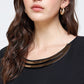 Sleeveless Embellished Neckline Mini Dress
