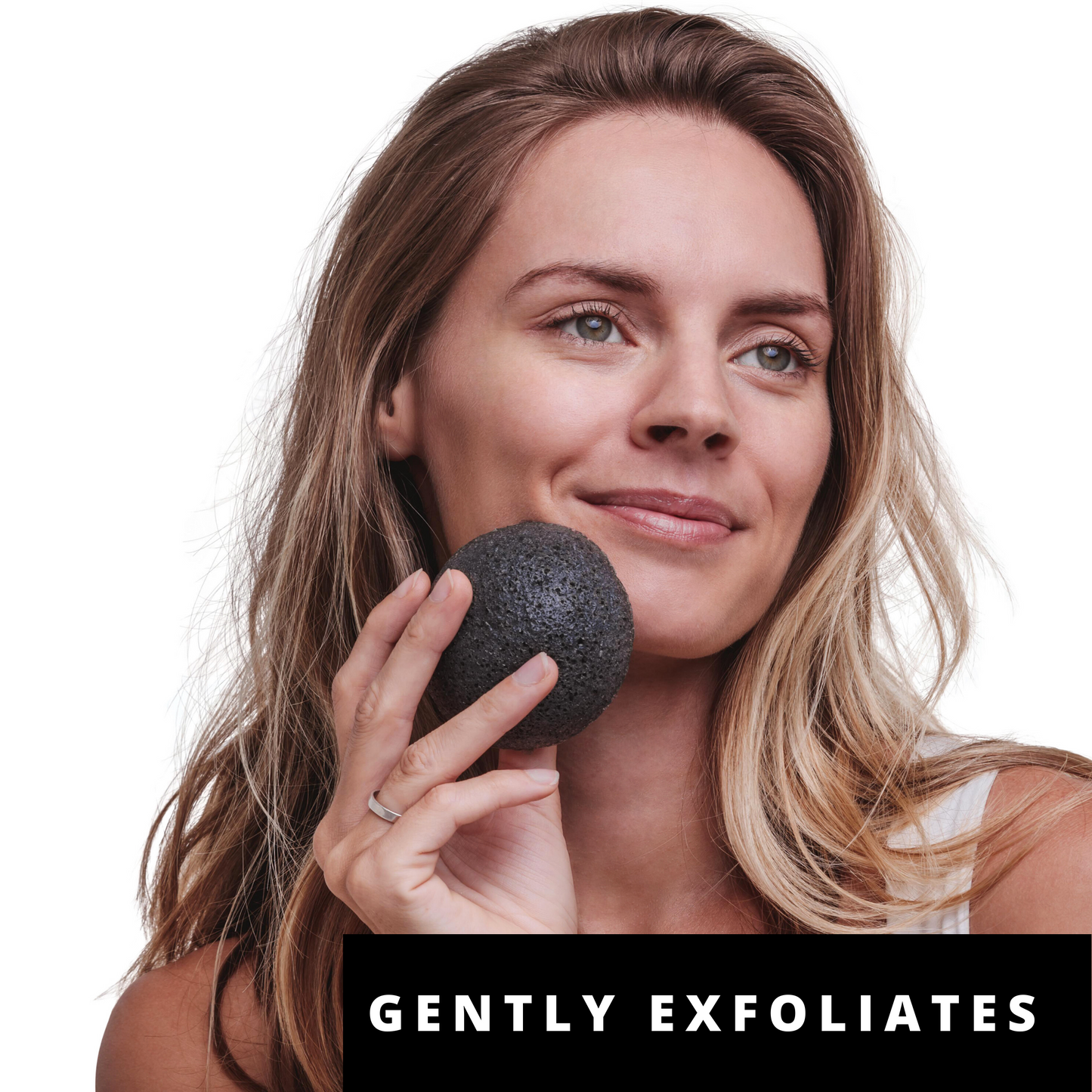 PURE SOL. Beauty Face Buff Charcoal Konjac Face Sponge