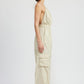 SPAGHETTI STRAP CARGO JUMPSUIT