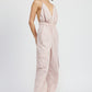 SPAGHETTI STRAP CARGO JUMPSUIT