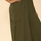 Smocked wide leg cargo jumpsuit