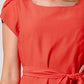Elegant Cap-Sleeve Dress with Tie Waist