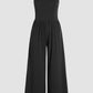 Cinched Waist Sleeveless Wide Leg Jumpsuit