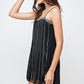 Flowy Sleeveless Mini Dress with Metallic Accents
