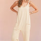 Side Pockets Pants Sleeveless V Neck Jumpsuit