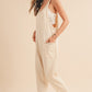 Side Pockets Pants Sleeveless V Neck Jumpsuit