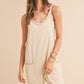 Side Pockets Pants Sleeveless V Neck Jumpsuit
