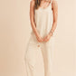 Side Pockets Pants Sleeveless V Neck Jumpsuit