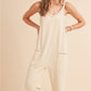 Side Pockets Pants Sleeveless V Neck Jumpsuit
