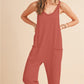 Side Pockets Pants Sleeveless V Neck Jumpsuit