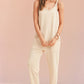 Side Pockets Pants Sleeveless V Neck Jumpsuit