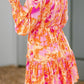 Abstract Smocked Bust Ruffle Mini Dress