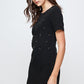 Embellished Short Sleeve Mini Dress