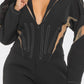 Chic Mesh-Panelled Black Romper