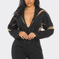 Chic Mesh-Panelled Black Romper