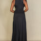 Plunge Neck Thigh Split Dress
