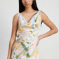 FLORAL MIDI COWL NECK DRESS