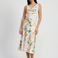 FLORAL MIDI COWL NECK DRESS