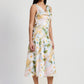 FLORAL MIDI COWL NECK DRESS