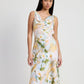 FLORAL MIDI COWL NECK DRESS