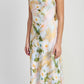 FLORAL MIDI COWL NECK DRESS