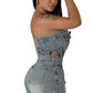 WOMEN FASHION DENIM ROMPERS