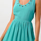 Sleeveless A-Line Dress with Grommet Detail