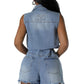 WOMEN FASHION DENIM ROMPERS