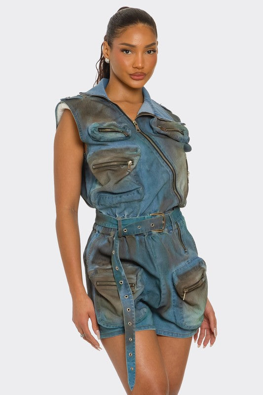 Urban Edge Zipper Utility Romper