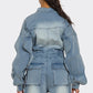 Sculpted Edge Denim Romper