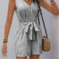 Sleeveless Striped Tie-Waist Romper