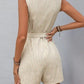 Sleeveless Striped Tie-Waist Romper