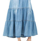 WOMEN FASHION LONG MAXI DENIM SKIRT