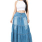 WOMEN FASHION LONG MAXI DENIM SKIRT