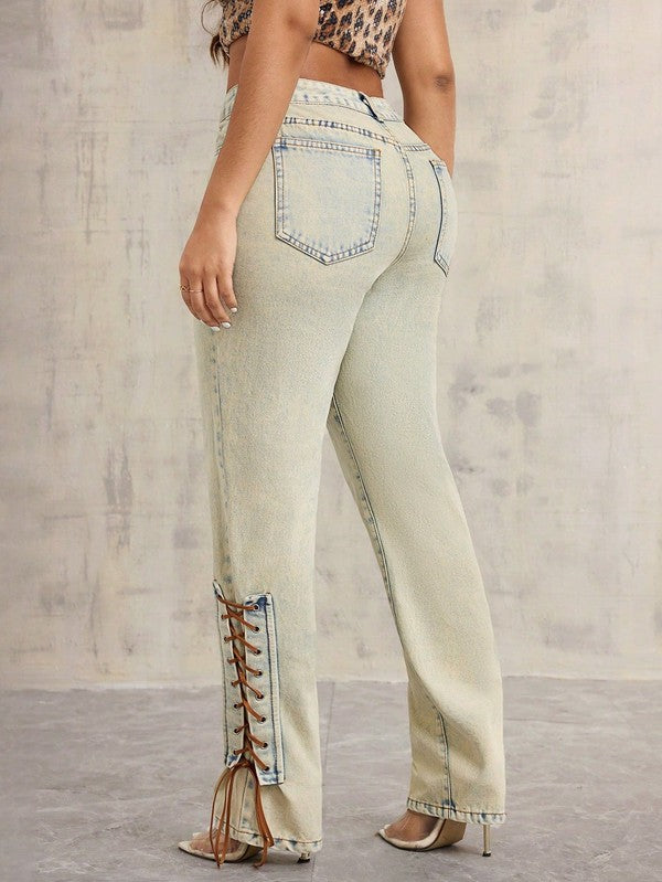 WOMEN FASHION DENIM PANTS BOTTOM