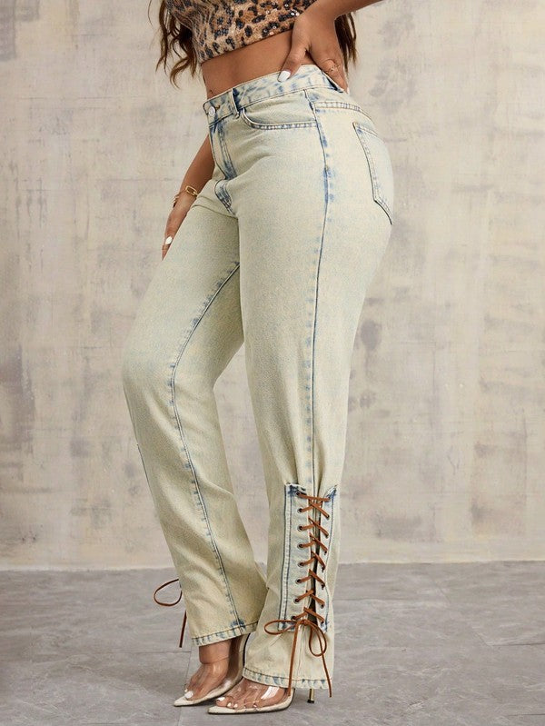 WOMEN FASHION DENIM PANTS BOTTOM