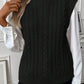 Oatmeal Cable Knit High Neck Sweater Vest Top