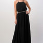 Halter Neck Maxi Dress with Beaded Waist Detail