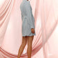 Women's Stand Collar Wrap Mini Dress In Cashmere Blue
