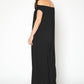 Women's Off Shoulder Wide Leg Jumpsuit With Pockets