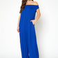 Women's Off Shoulder Wide Leg Jumpsuit With Pockets