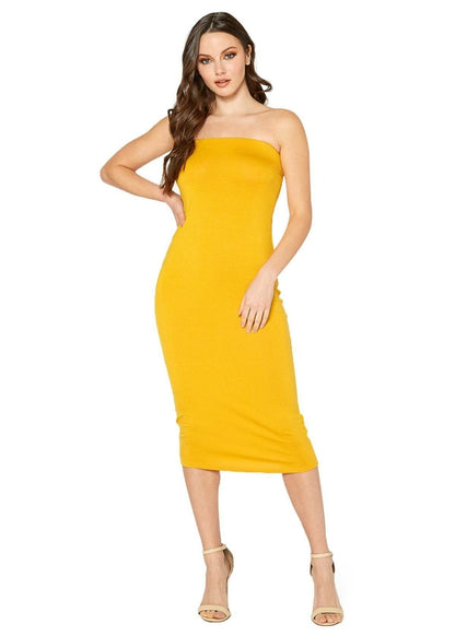 Women's Tube Bodycon Midi Dress