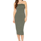 Women's Tube Bodycon Midi Dress