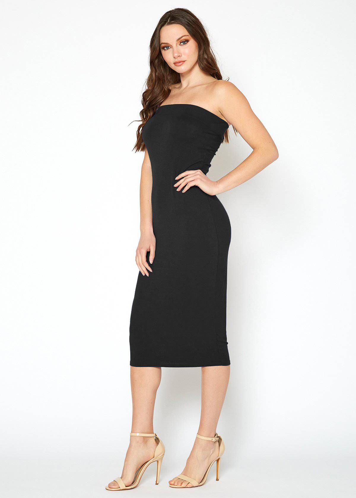 Women's Tube Bodycon Midi Dress