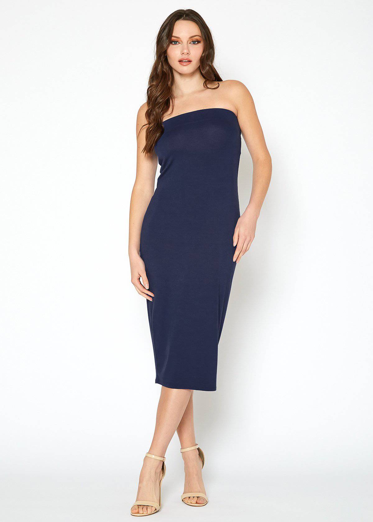 Women's Tube Bodycon Midi Dress